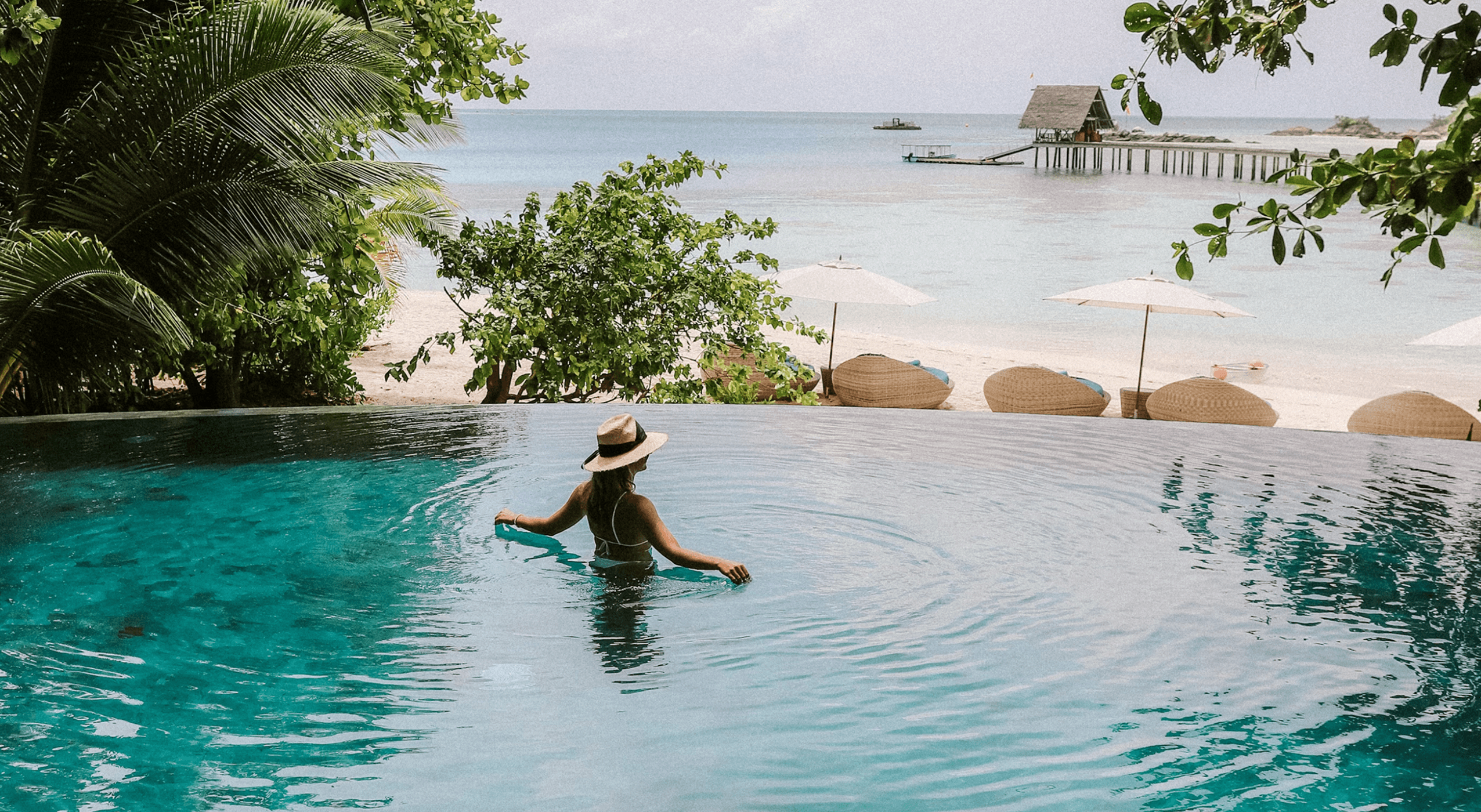 Luxury tropical villa with infinity pool